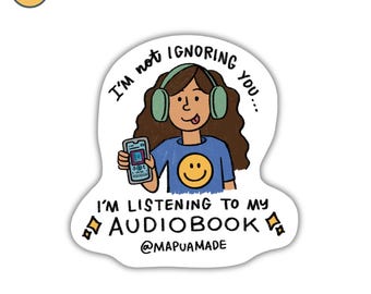 Audiobooks | Audiobook Lover | Books | Read | Bookish | Book Lover | Bookworm | Water Bottle Sticker | Gift for Friend