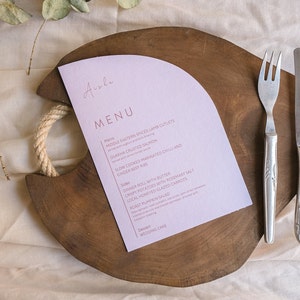 Segnaposto per menù di nozze STAMPATO, menù di nozze classico, elegante, semplice, elegante biglietto da visita, menù di nozze moderno, menù di nozze minimalista