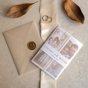 Wedding Invitation with Photo, Modern Folded Wedding Invitation and Inserts, Wedding Invite with QR Code Rsvp and Details, All in One Invite