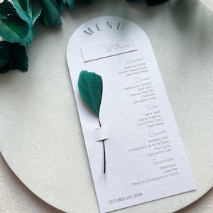 Segnaposto per menù di nozze STAMPATO, menù di nozze classico, elegante, semplice, elegante biglietto da visita, menù di nozze moderno, menù di nozze minimalista