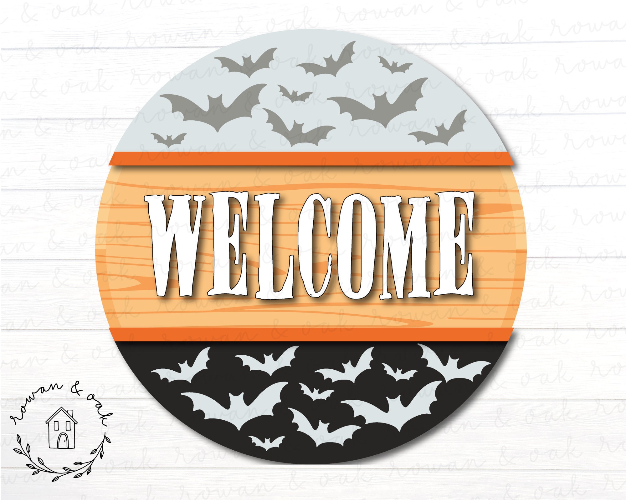 Welcome Halloween Door Hanger SVG | Spooky Welcome Sign SVG | Bat Sign ...