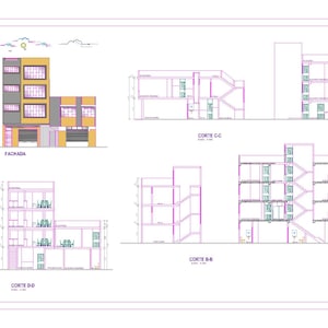 Autocad 2D DWG DXF PDF Multi-family Housing Buildings,autocad 2D ...