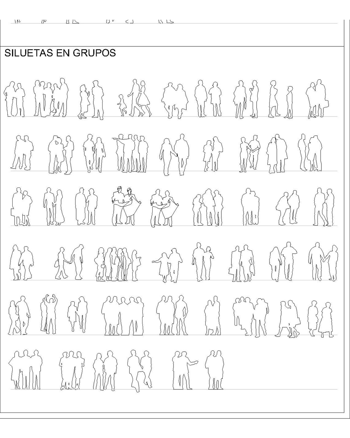 Autocad 2D DWG DXF PDF Blocks of Human Figures in Different Positions ...