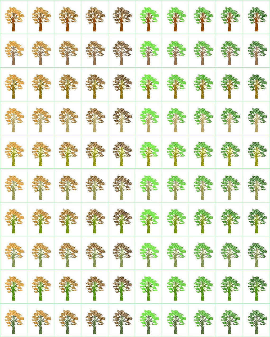 2D Drawings of Trees, 2D DWG File, Ready Block for Autocad, 5 Pieces of ...