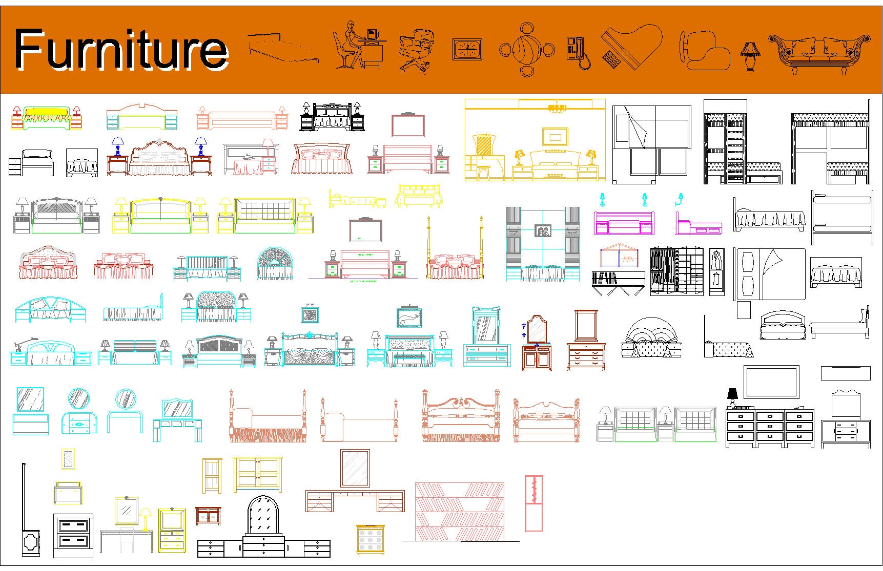 Autocad 2D DWG DXF PDF Furniture File Ready Block For Autocad 2D autocad-2d-dwg-dxf-pdf-furniture-file-ready-block-for-autocad-2d