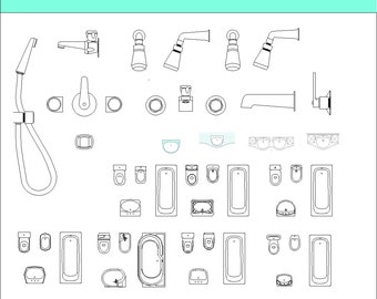 Autocad 2D DWG DXF PDF Kitchen and Baths File,Ready Block For Autocad,İllustration for Autocad,Autocad 2D Template
