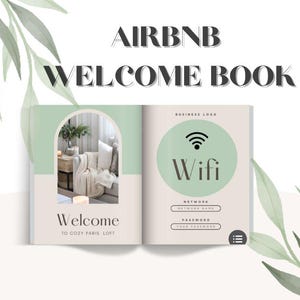 Plantilla de libro de bienvenida de Airbnb - Libro de visitas Canva - Libro de bienvenida para alquileres vacacionales - Editable - Libro de visitas digital PDF A4/Carta EE. UU.