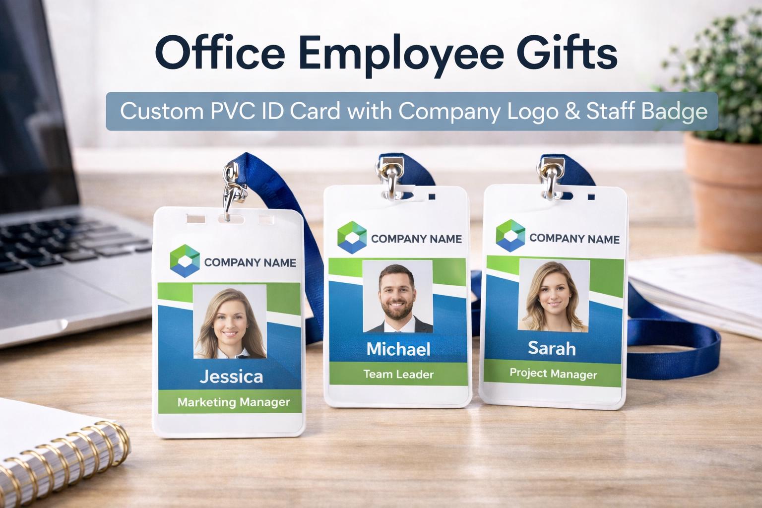 Office Employee Gifts – Custom Logo PVC ID Card, Staff Name Badge - Etsy