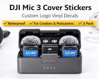 DJI Mic 3 Cover Sticker – Custom Logo Vinyl Decal for DJI Microphone Transmitter