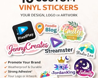 Custom Vinyl Sticker Pack (Set of 10) – Personalized Decals