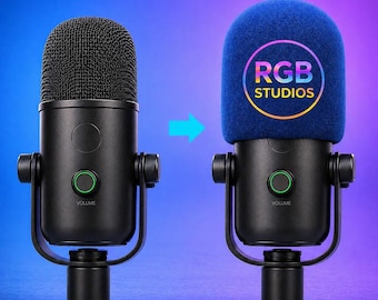 Blue Yeti マイクフォームカバー カスタムロゴ – ポッドキャスト＆ストリーミング用ポップフィルターウィンドスクリーン