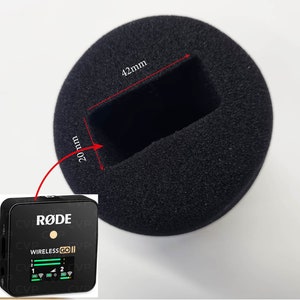 Custom Rode wireless go II rectangular slot Microphone Foam Windshield Cover Protector, Double Sided, Any logo, Full Colour image 6