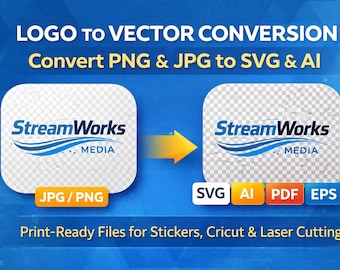 Logo Vector Conversion (png, jpg, svg, ai) - Print-Ready