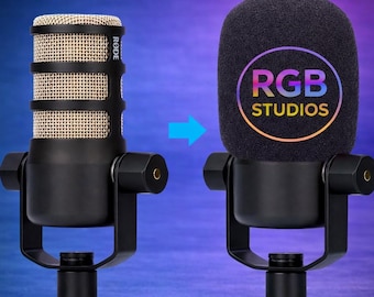 カスタムRode PodMicフォームカバー – ロゴ入りパーソナライズマイクウィンドスクリーン