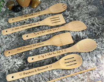 Bamboo Engraved Spoons