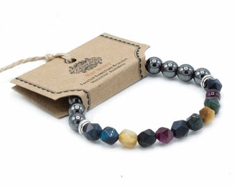 Faceted Gemstone Bracelet - Magnetic Rainbow - Brand New