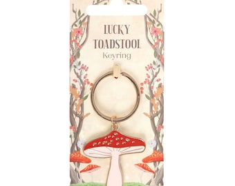 Lucky Toadstool Keyring - Brand New