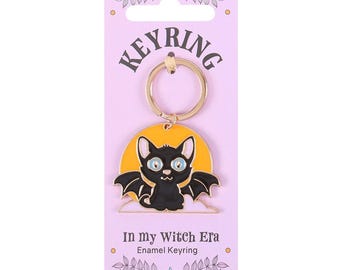 In My Witch Era Bat Cat and Moon - Enamel Keyring - Brand New
