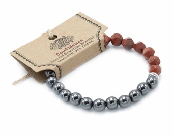 Faceted Gemstone Bracelet - Magnetic Red Jasper - Brand New