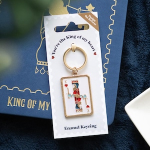 Portachiavi con carta da gioco King of My Heart - Sei il re del mio cuore - Retro - NUOVO