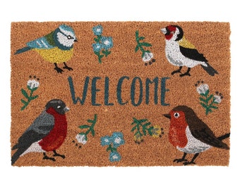 Natural British Garden Birds Coir Doormat - Brand New