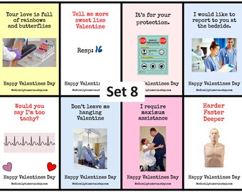 Set 8: Funny Valentine's Day Cards - DOWNLOAD & PRINT Operating Room, Surgical, Medical, Nurse, Surgeon, Tech, Healthcare, Anesthesia