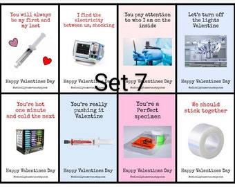 Set 7: Funny Valentine's Day Cards - DOWNLOAD & PRINT Operating Room, Surgical, Medical, Nurse, Surgeon, Tech, Healthcare, Anesthesia