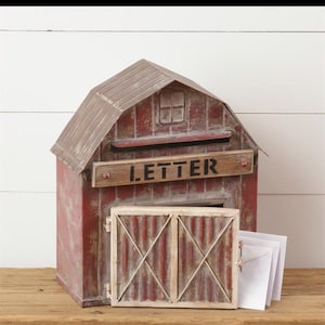 Barn Mailbox Farmhouse style mailbox-country style mailbox-rustic style mailbox-barn mailbox Home Accent, Decorative Mailbox, Cardholder