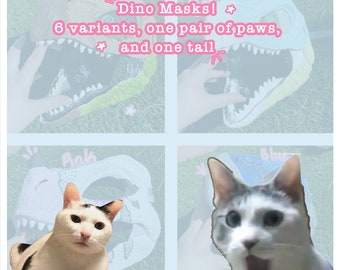 Dino Masks (PAINTED) + a few fursuit parts // READ DESCRIPTION!!