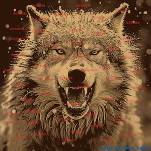 Snow Wolf, Laser Ready, 3D Illusion, Engraving Design, Home Decoration, Laser Brun PNG Digital File, Realistic File