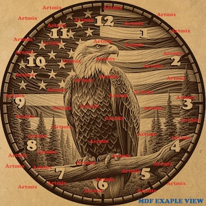 Laser Burn PNG Digital File, 3D Illusion, 3D Laser Engraving, Laser Engraving Design, Instant Download, Bald Eagle, American Flag