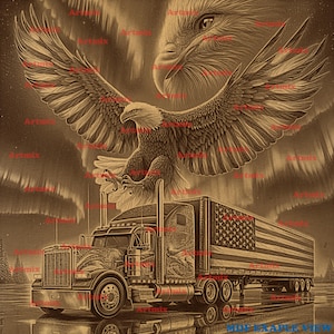 Laser Burn, Truck Design, Instant Download, 3D Engraving File, American Bald Eagle