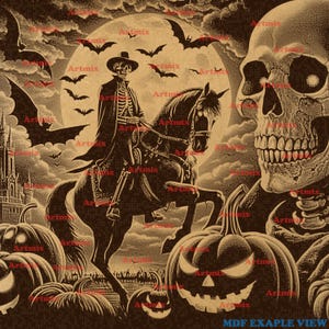 Halloween Horseman, 3D Illusion, Laser Engraving File, Craft Laser File, Spooky Wall Art, Digital Download