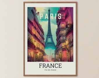 Paris travel print - France, Eiffel Tower, Paris poster, Eiffel tower print, home wall decor