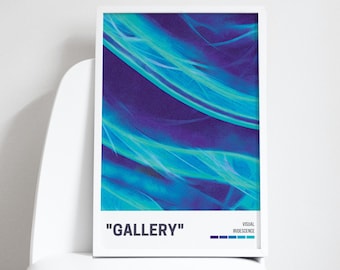 Gradient Print, Aura Printable Art, Printable Wall Art, Blue Gradient Art, Digital Art, Retro wall Print, Energy Prints
