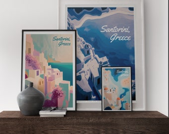 Santorini, Greece Art Print, Santorini Wall Art, Travel Print, Travel Poster, Europe Print, Wall Decor, Travel Wall Decor, Housewarming Gift