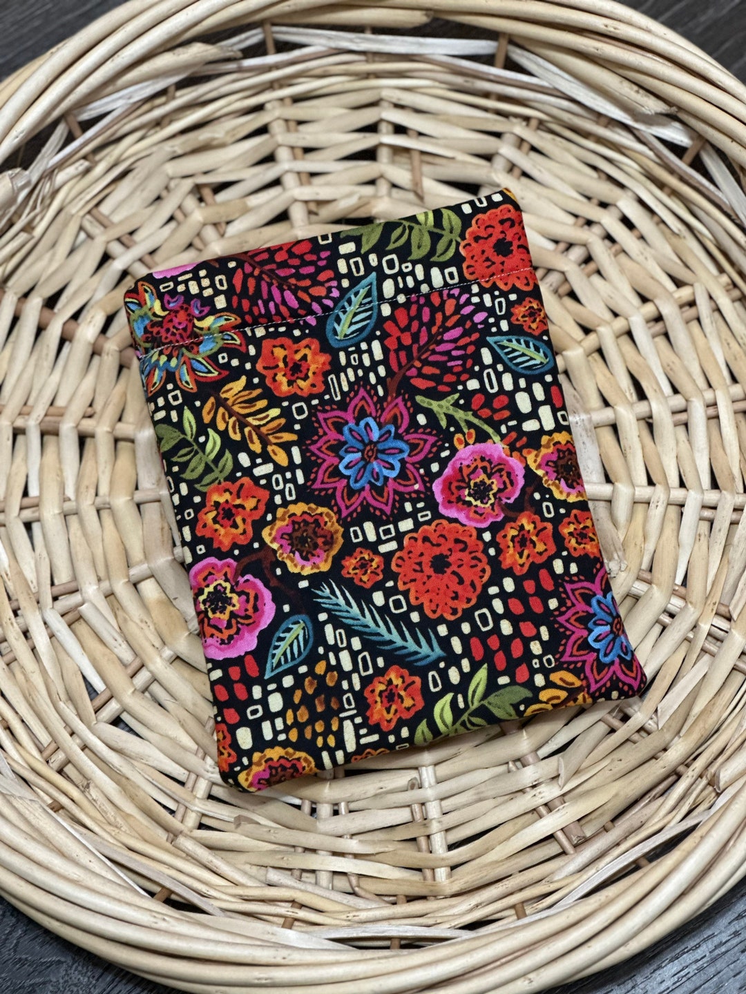 Embroidered Floral E-Reader Sleeve - Compatible With Kindle
