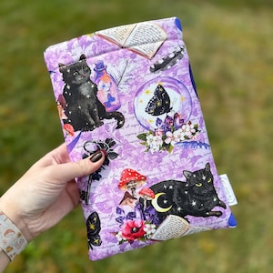 Paperback Book Sleeve Magical Black Cats Padded Paperback Book Sleeve