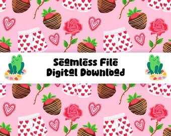 Naadloze romantische nachtpatroon | Voortplanten + png-tegel | Stof, behang, scrapbooking | Valentijnsdag