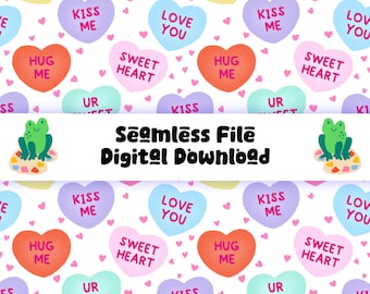 Gespreksharten naadloos patroon | Voortplanten + png-tegel | Stof, behang, scrapbooking | Valentijnsdag