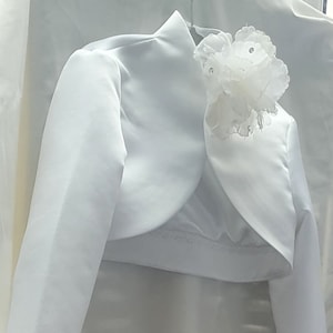 Girl satin bolero white jacket