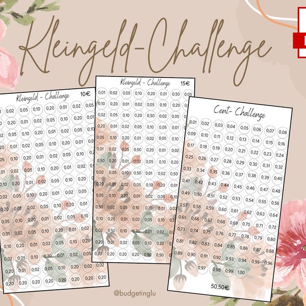 Kleingeld-Challenges - kleine Beträge (PDF-Download)