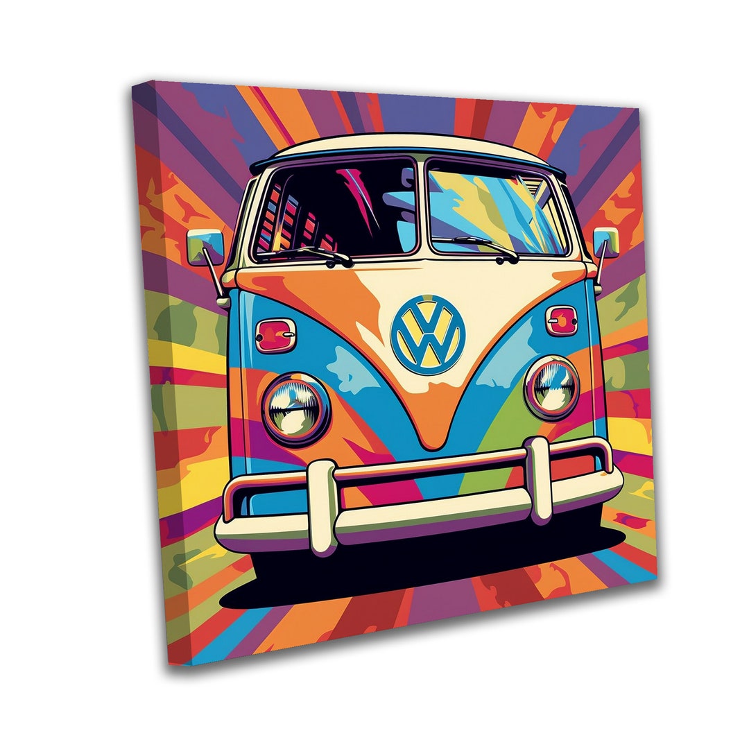 Retro Pop Art VW Camper Van Canvas or Poster Print Etsy UK