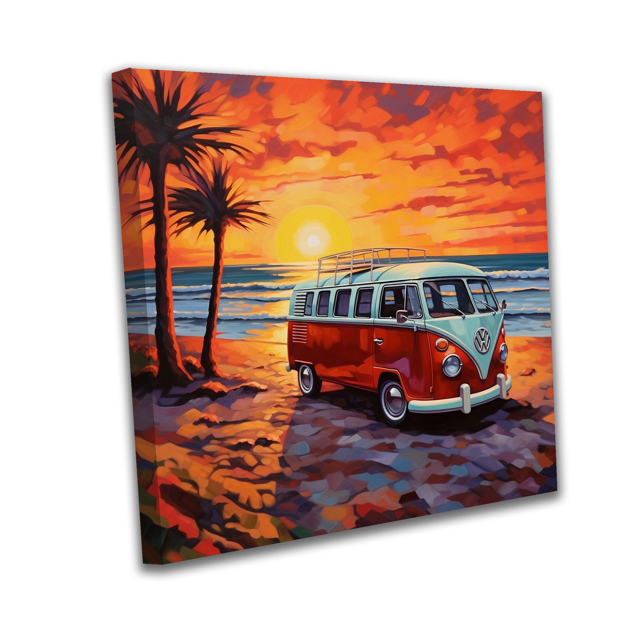 Vw Bus Rear Canvas VW Bus/camper Van Pop Art Canvas or Poster Print - Etsy