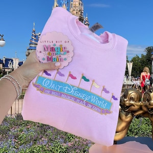Disneyworld Bow Shirt, pink disneyworld crewneck, disneyworld pink, cute disneyworld shirts, Disneyworld shirt for girls, disneyworld shirt
