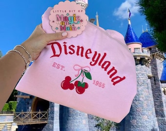 Disneyland Bow Shirt, Disneyland Bow Sweater, Pink Disneyland Sweater, Pink Disneyland Sweatshirt, Cute Disneyland Sweatshirt, Cute Disney
