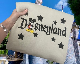 Disneyland Embroidered Sweater, Mickey Embroidered Shirt, Disneyland Sweatshirt, Mickey Embroidered Sweatshirt, Disneyland Mickey