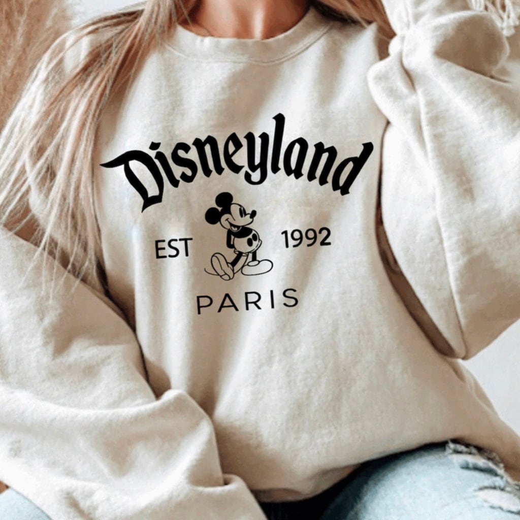 Disneyland Paris Mickey Sweatshirt, Est 1992 Graphic Crewneck - Etsy