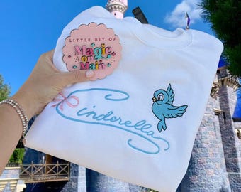 Disneyland Embroidered Sweater, Disneyland Sweatshirt, Disneyland Shirt, Disneyland Sweatshirt Women, Cinderella Sweater, Disneyland Sweater