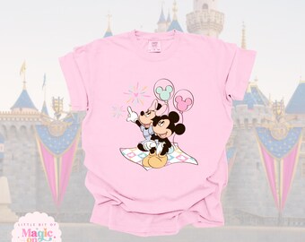 Mickey Minnie Magic Carpet Ride T-Shirt: Comfort Colors Cotton Blend Graphic Tee